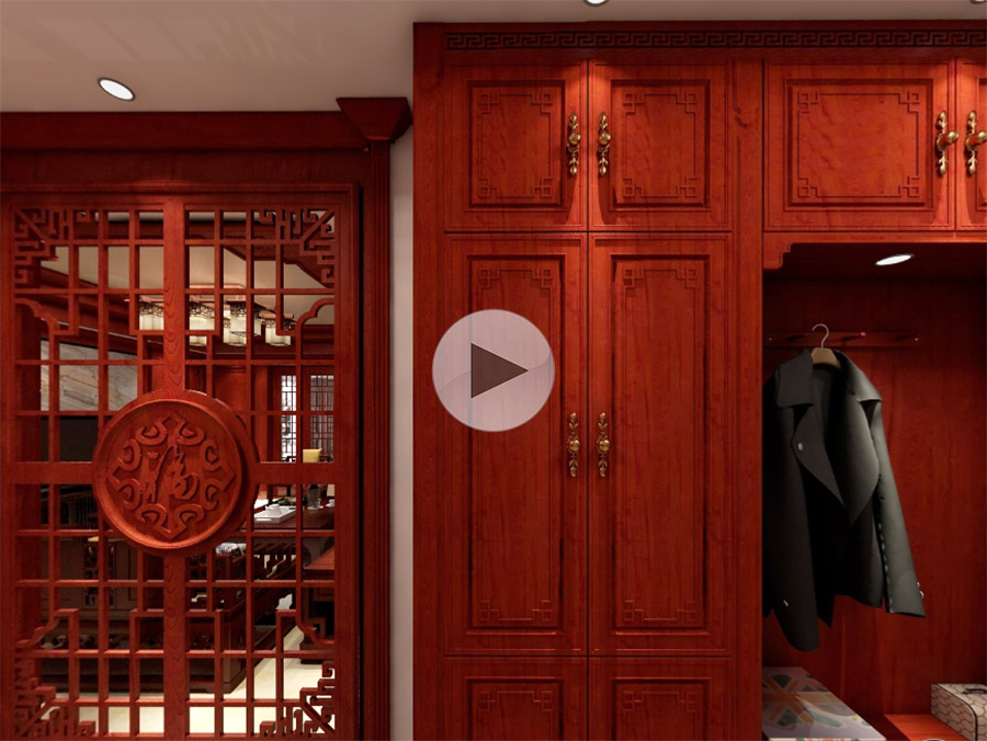 中式原木全屋定制VR效果圖