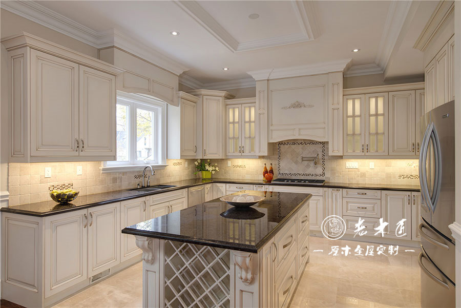 美式原木廚房定制圖片