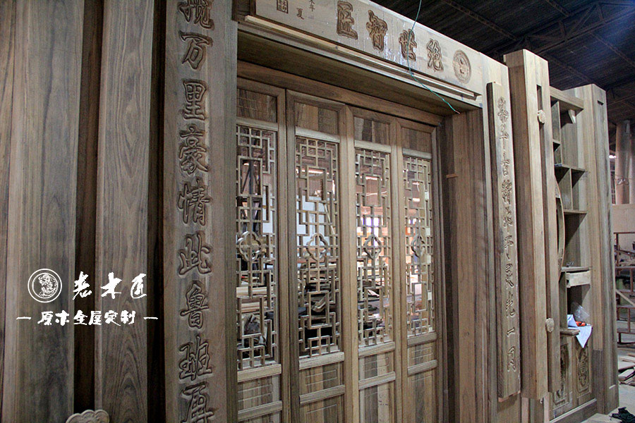 中式風(fēng)格原木定制圖片