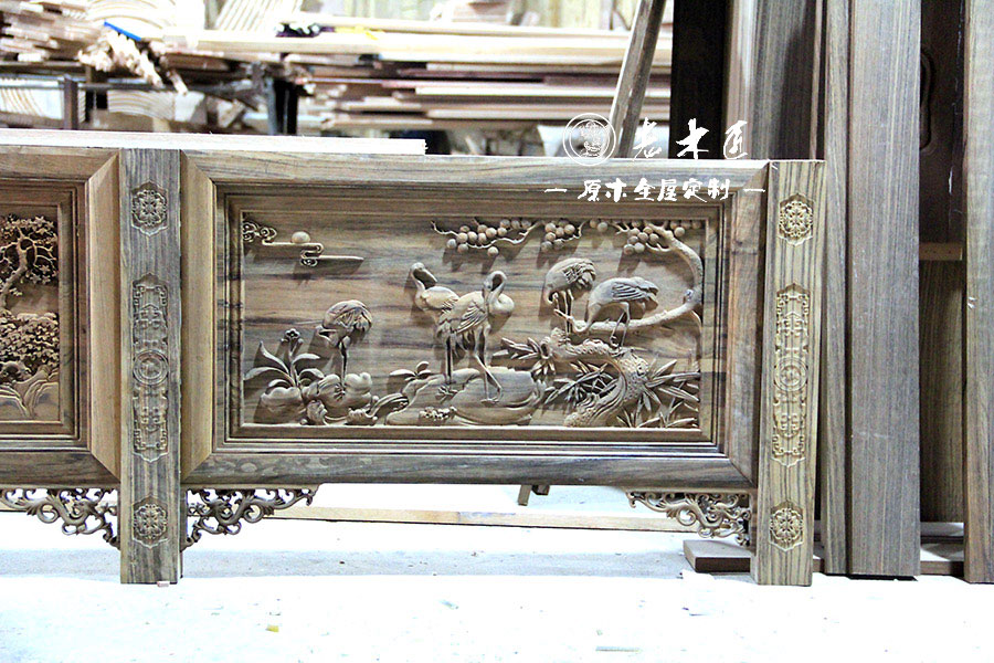 中式風(fēng)格原木定制圖片