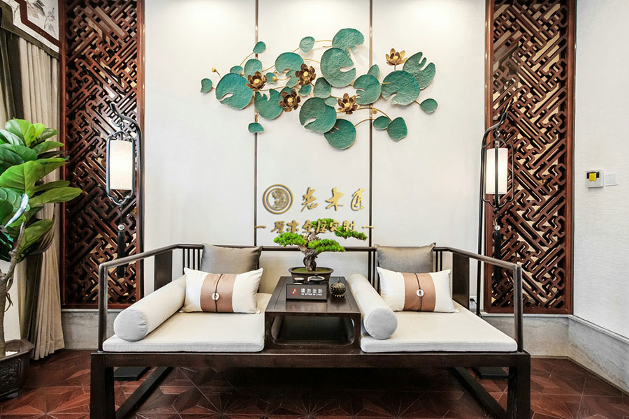 新中式別墅樣板間原木定制效果圖