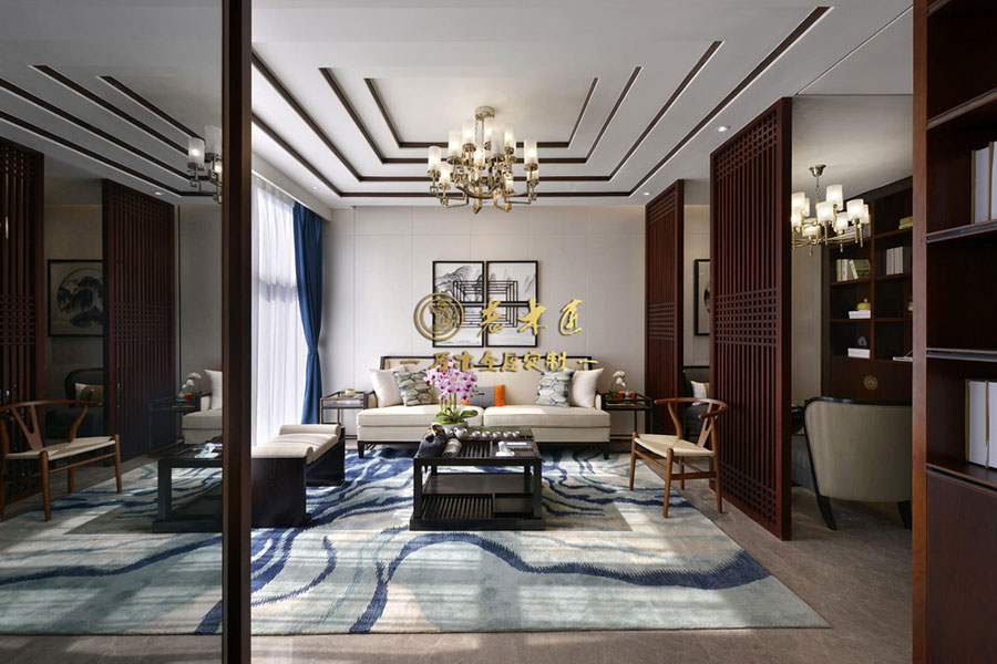 公寓樣板房新中式原木定制效果圖