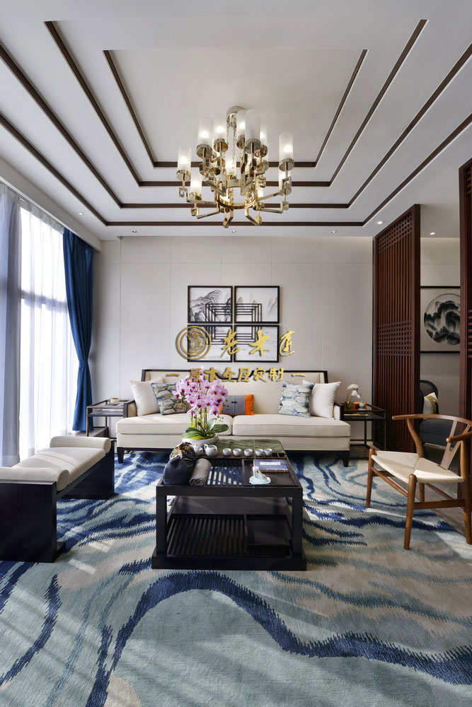 公寓樣板房新中式原木定制效果圖