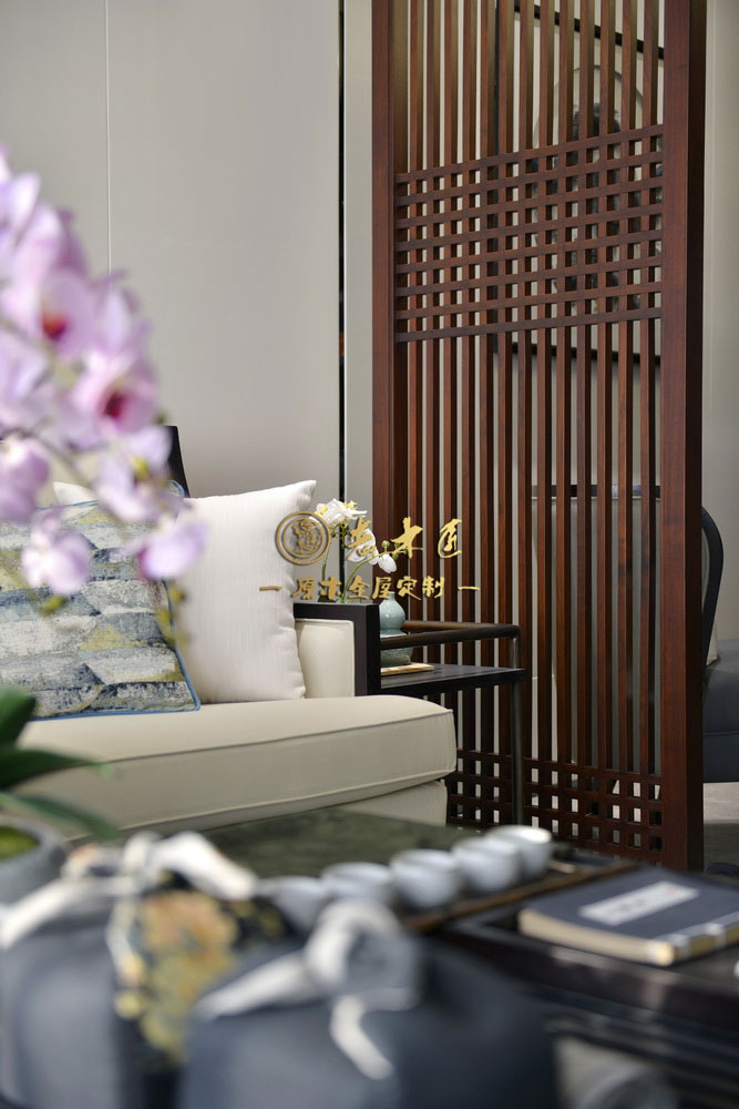 公寓樣板房新中式原木定制效果圖