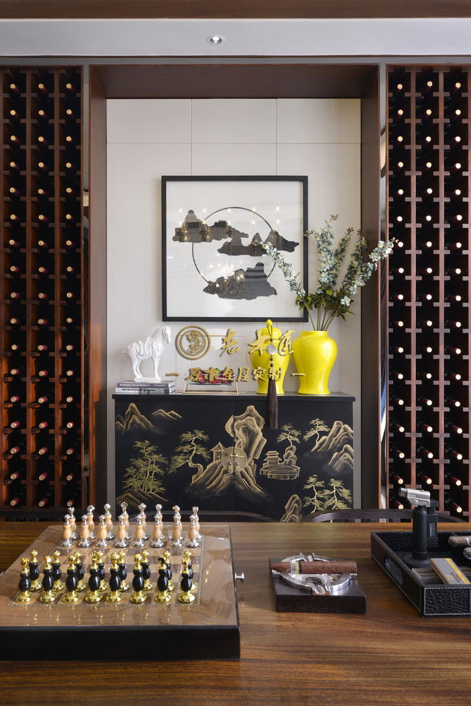 公寓樣板房新中式原木定制效果圖