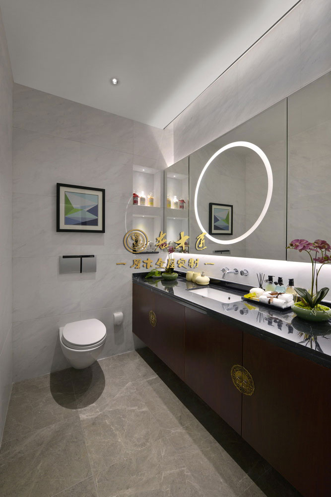 公寓樣板房新中式原木定制效果圖