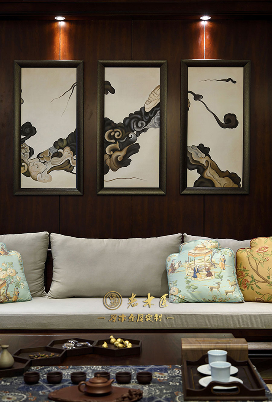 新中式原木全屋定制圖片