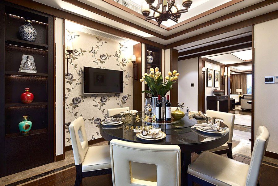 新中式原木全屋定制效果圖