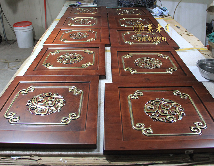 老木匠原木手工描金