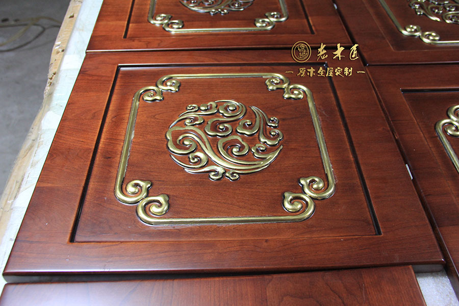 老木匠原木手工描金