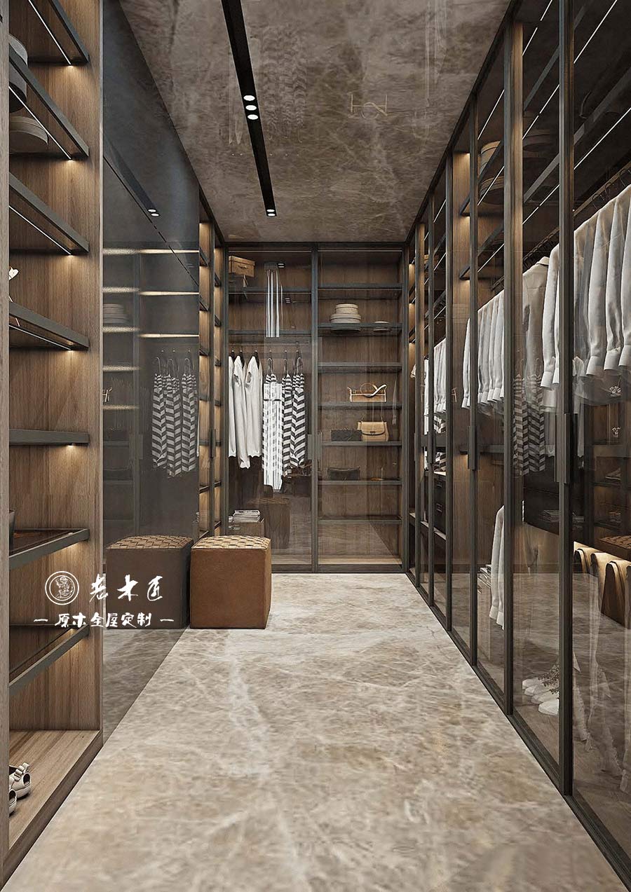 原木輕奢衣帽間設(shè)計(jì)效果圖