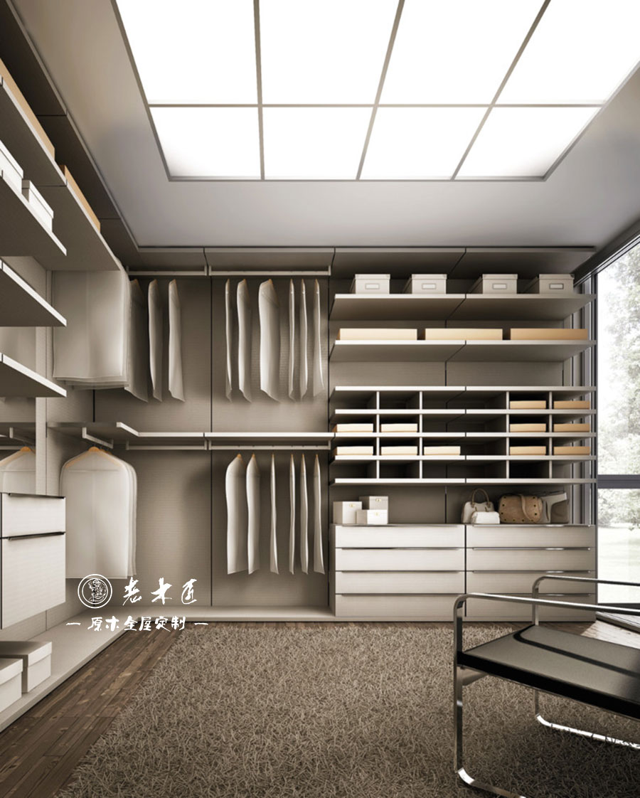 原木輕奢衣帽間設(shè)計(jì)效果圖