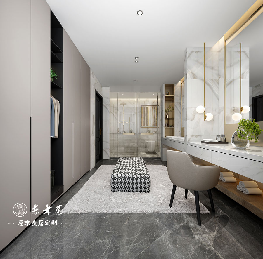 原木輕奢衣帽間設(shè)計(jì)效果圖