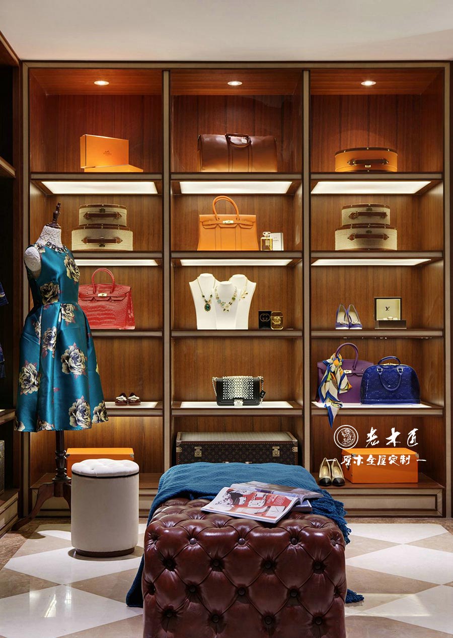 原木輕奢衣帽間設(shè)計(jì)效果圖