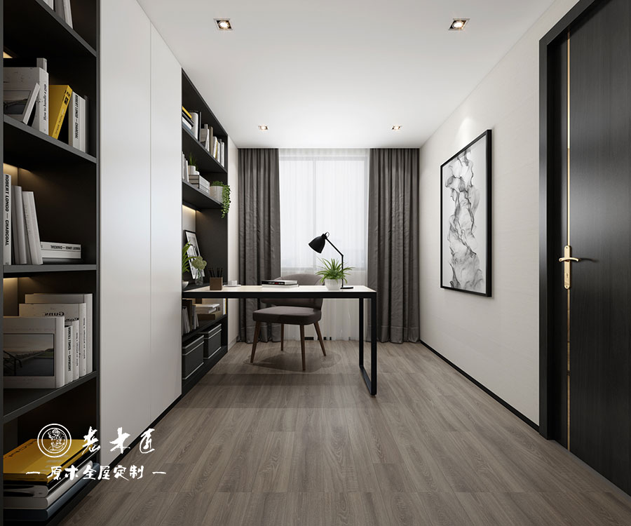 原木輕奢書房設計效果圖