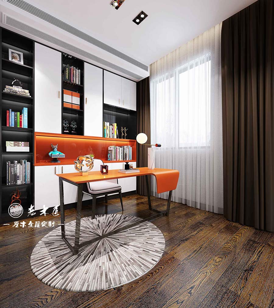 原木輕奢書房設計效果圖