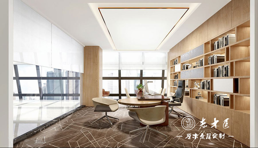 原木輕奢書房設計效果圖