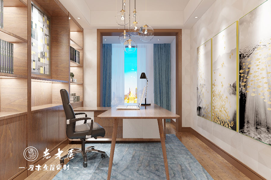 原木輕奢書房設計效果圖