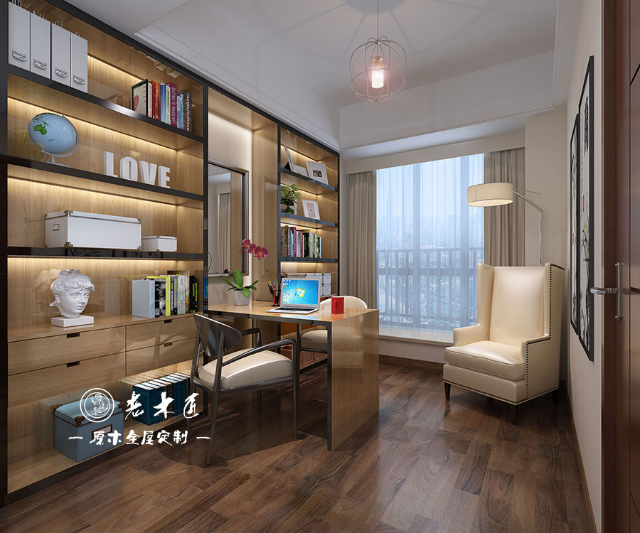 原木輕奢書房設計效果圖