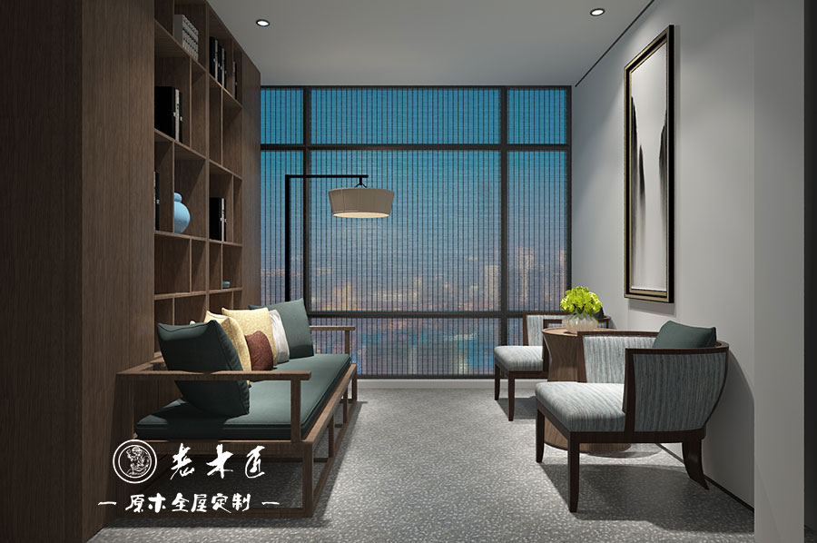 原木輕奢書房設計效果圖