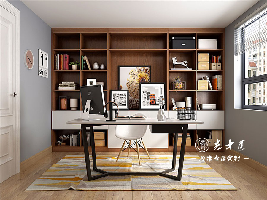 原木輕奢書房設計效果圖