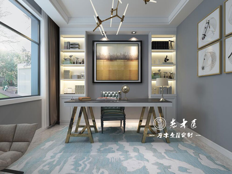 原木輕奢書房設計效果圖