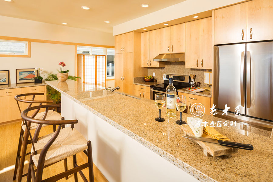 原木輕奢廚房效果圖