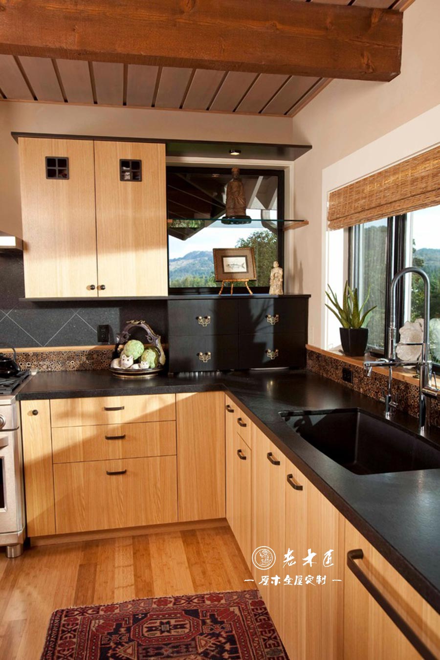 原木輕奢廚房效果圖