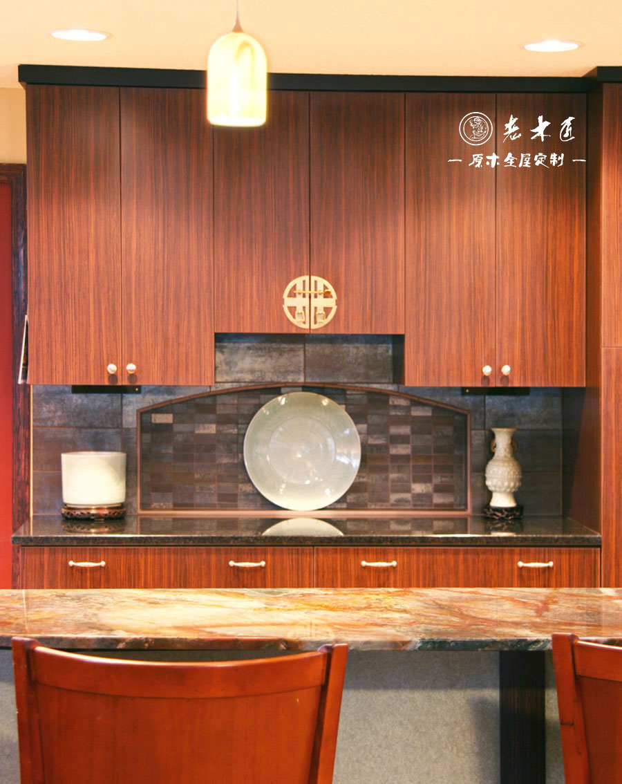 原木輕奢廚房效果圖