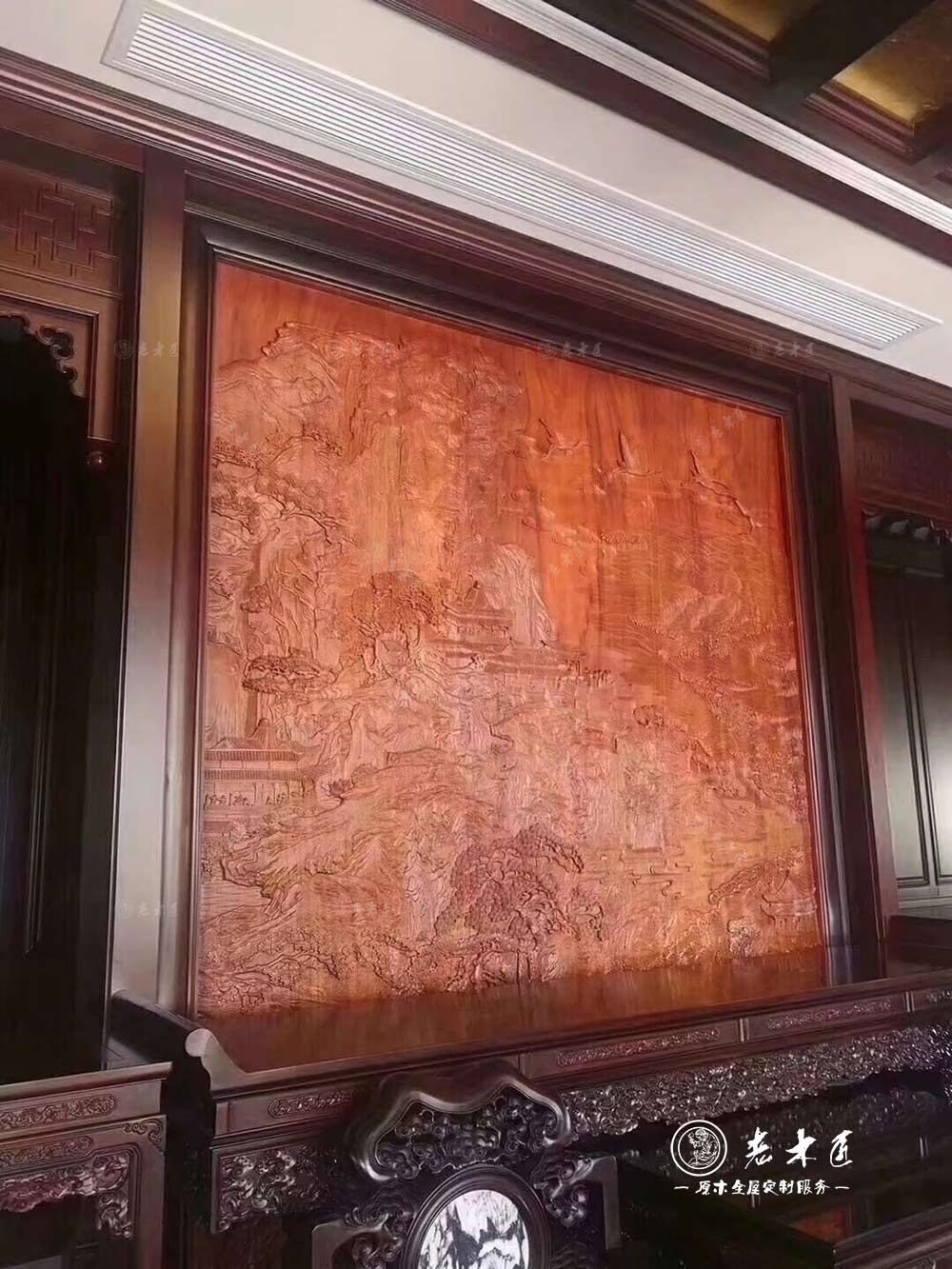 中式風(fēng)格原木整裝效果圖