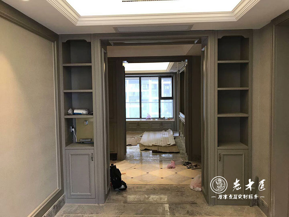 高級灰實木定制家居效果圖