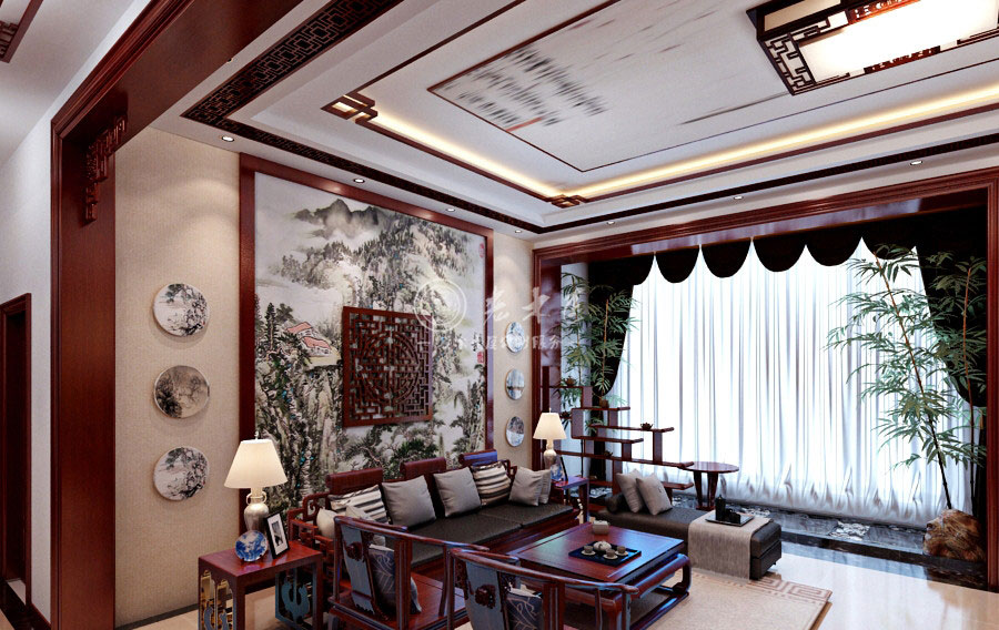 中式風(fēng)格別墅原木全屋定制