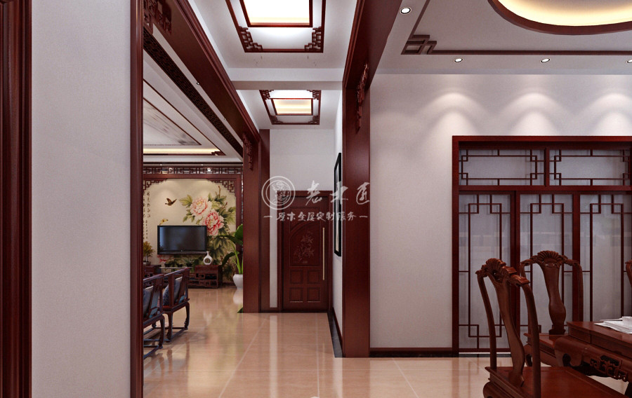 中式風(fēng)格別墅原木全屋定制