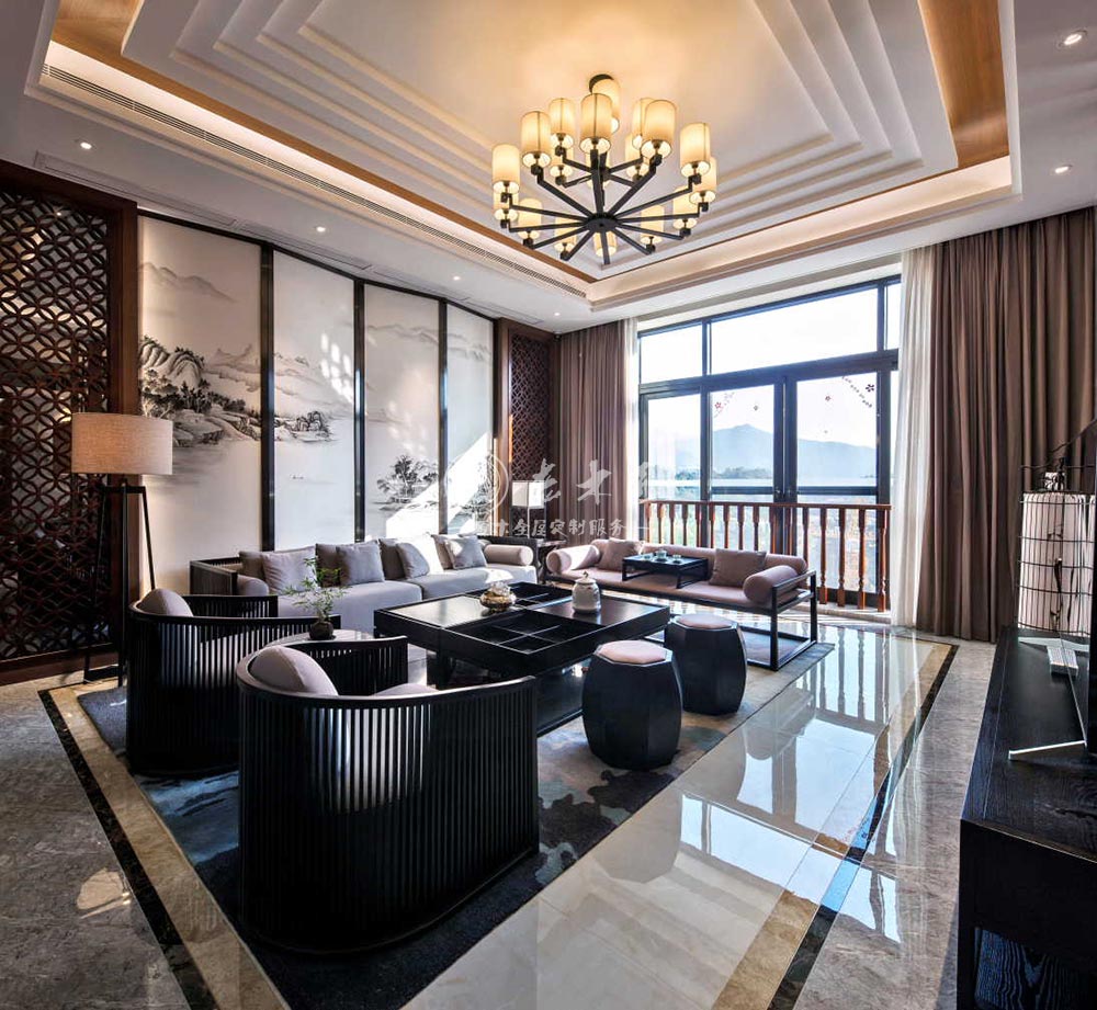 新中式原木家居效果圖