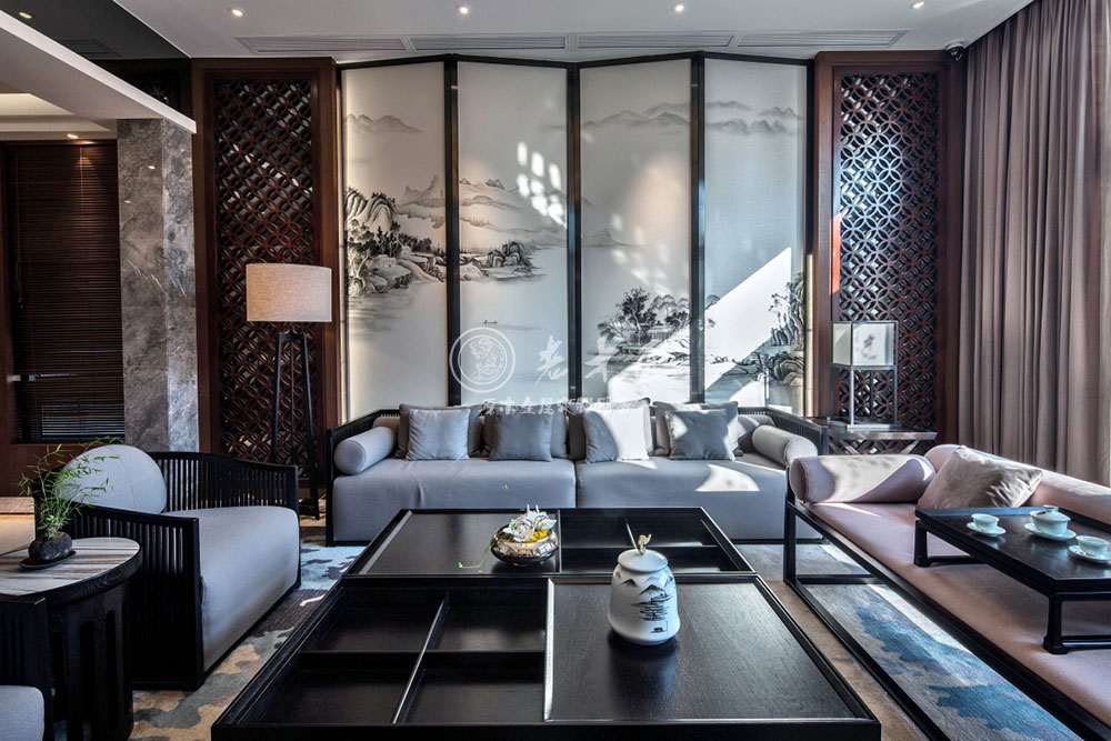 新中式原木家居效果圖