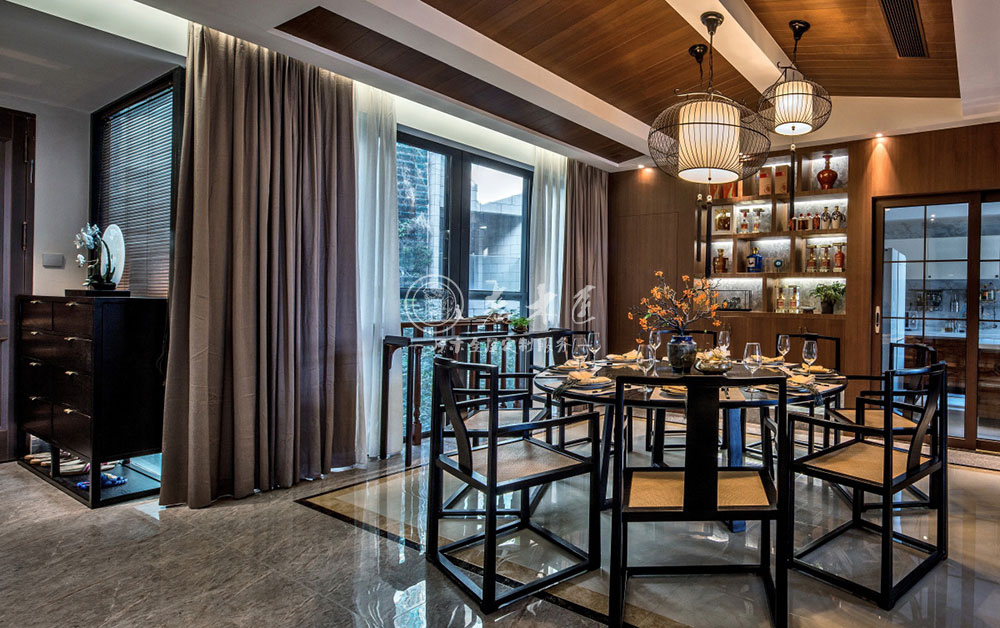 新中式原木家居效果圖