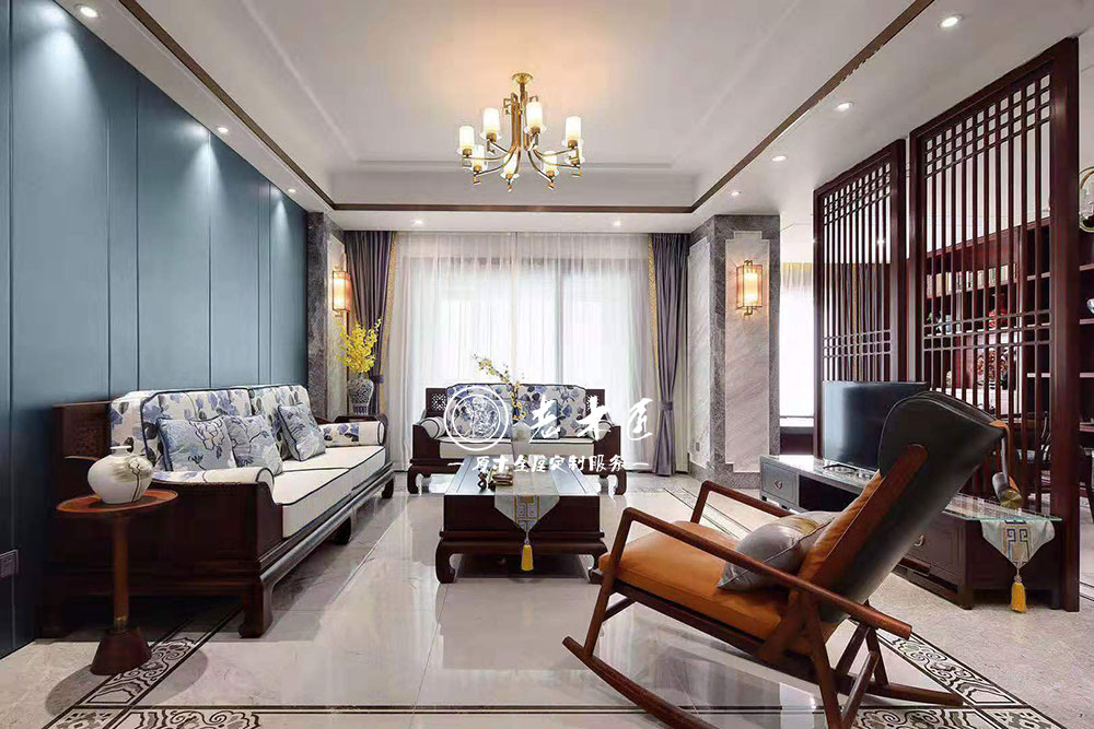 新中式風(fēng)格大平層原木家裝