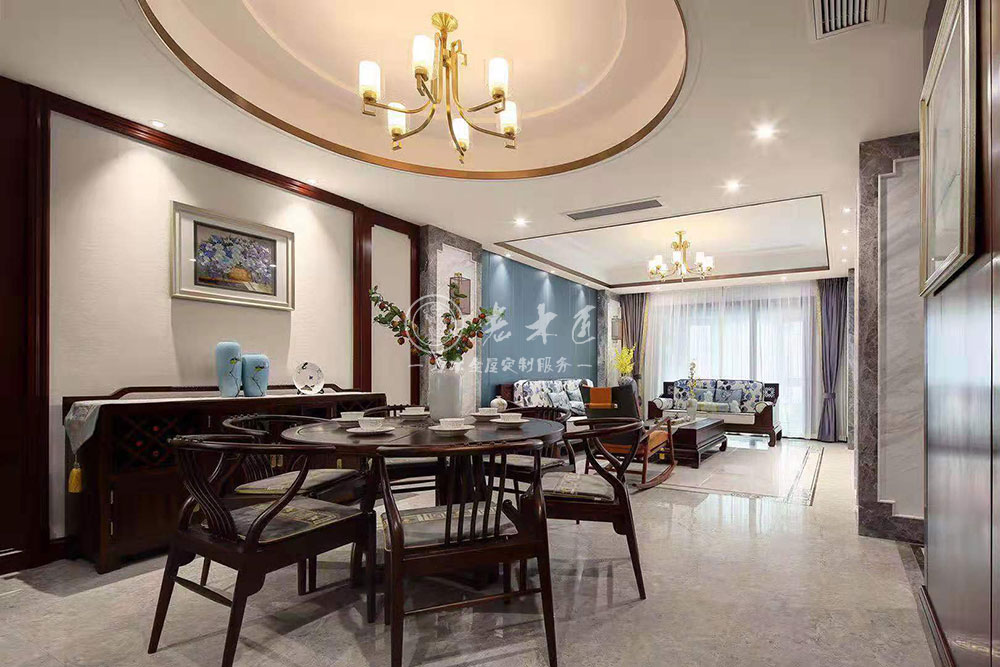 新中式風(fēng)格大平層原木家裝