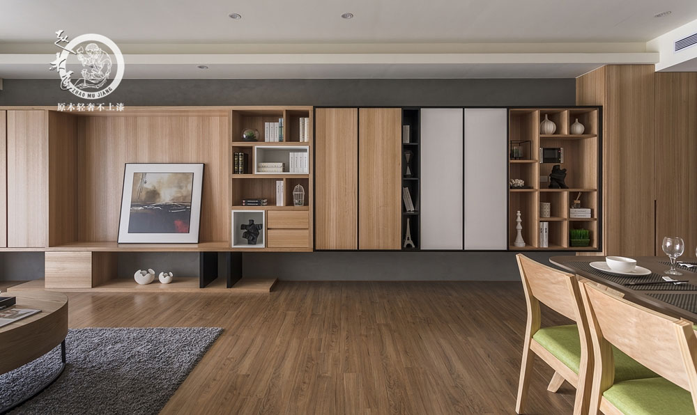 原木輕奢客廳背景墻