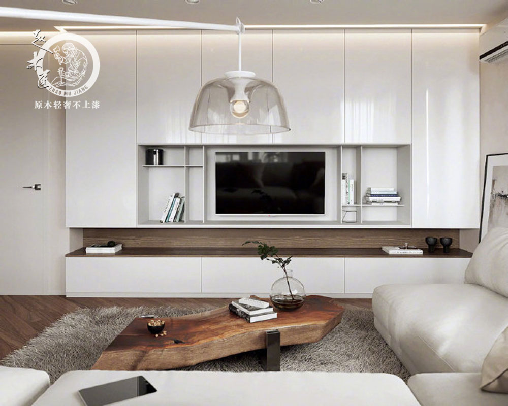 原木輕奢客廳背景墻