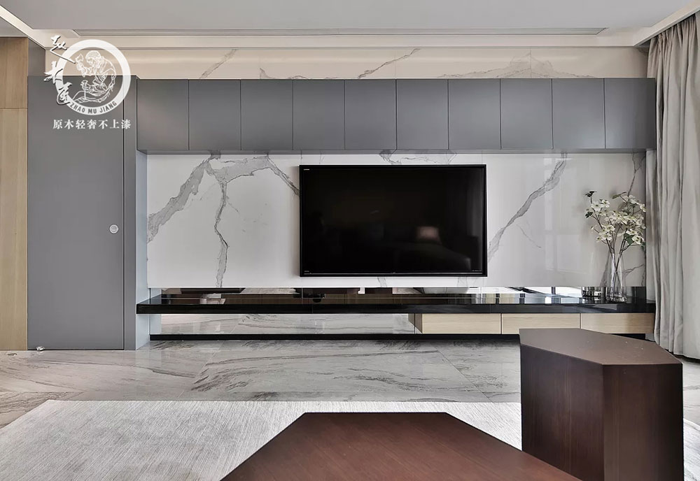 原木輕奢客廳背景墻