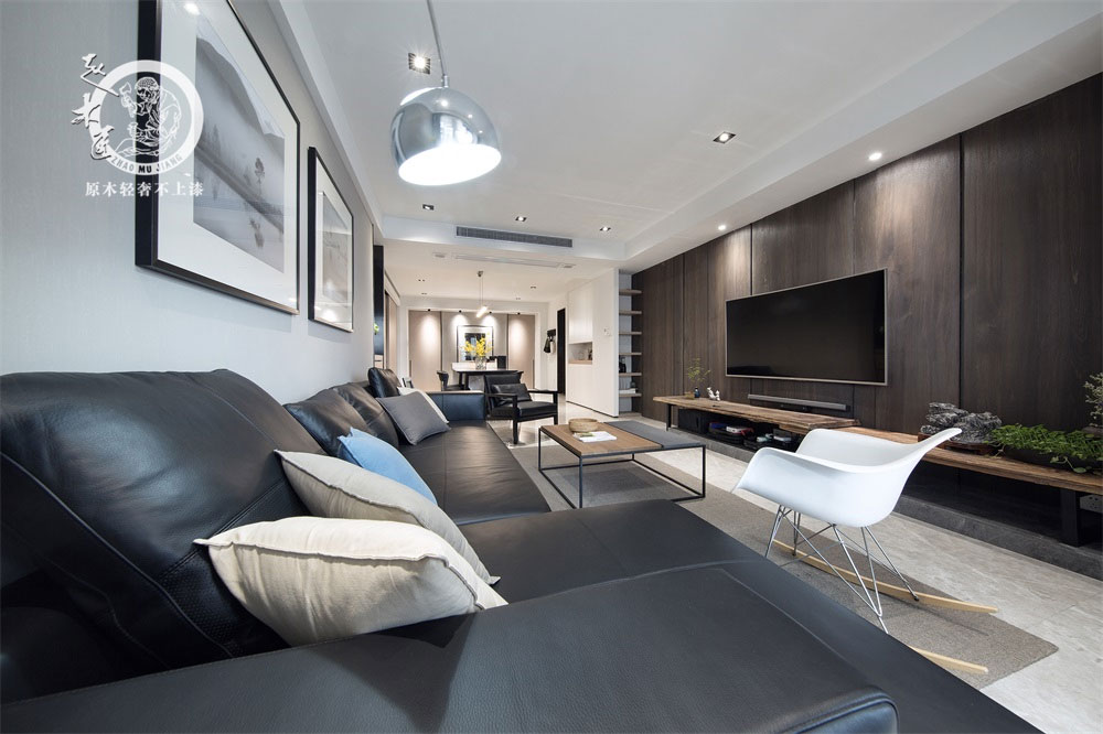 原木輕奢客廳背景墻