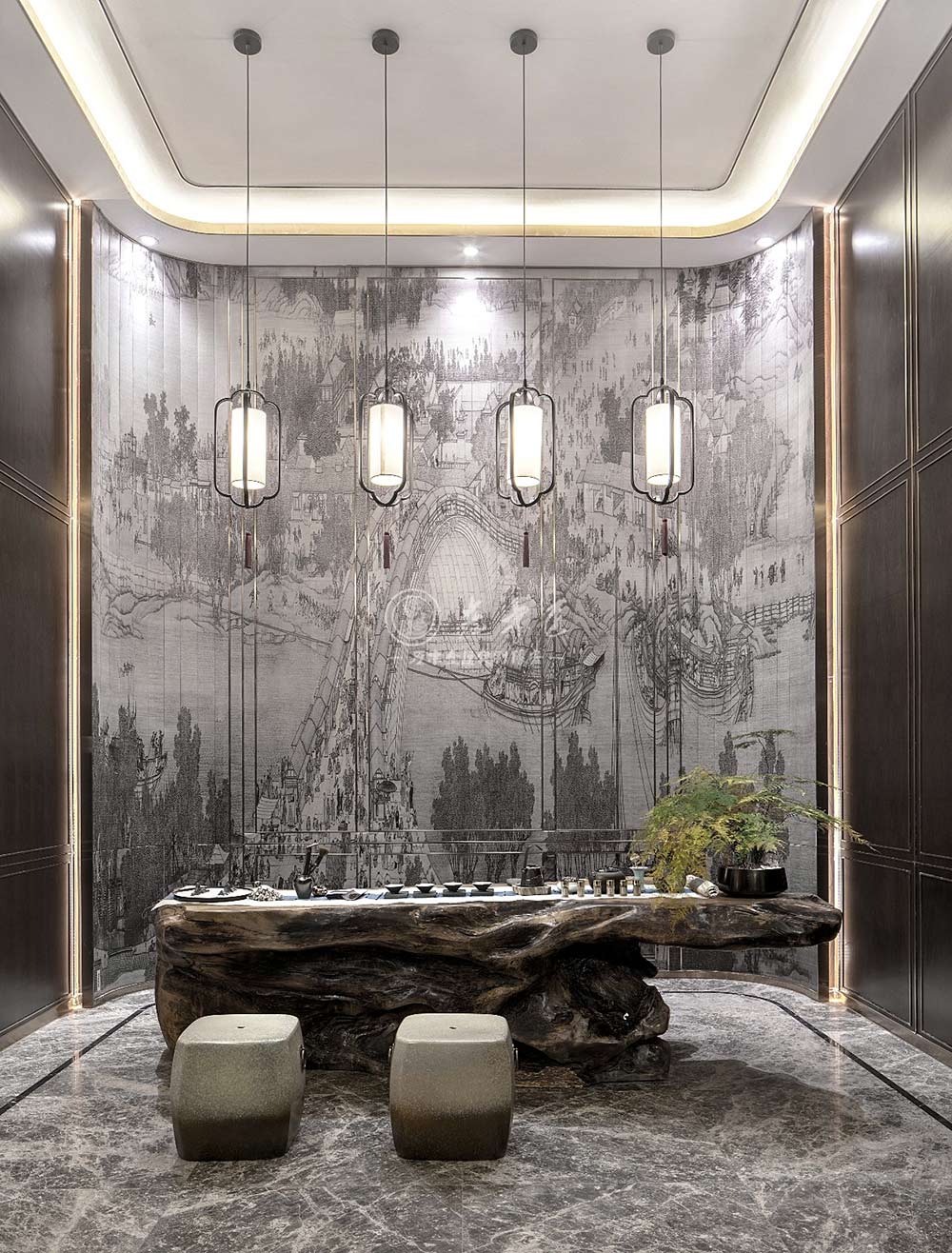 現(xiàn)代新中式別墅原木定制