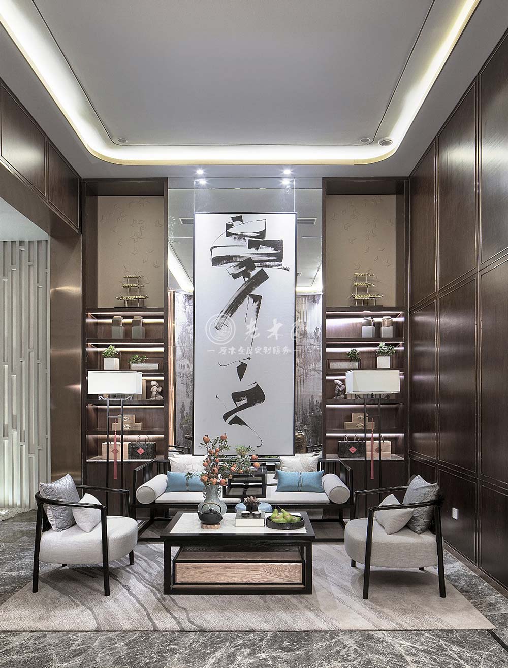 現(xiàn)代新中式別墅原木定制