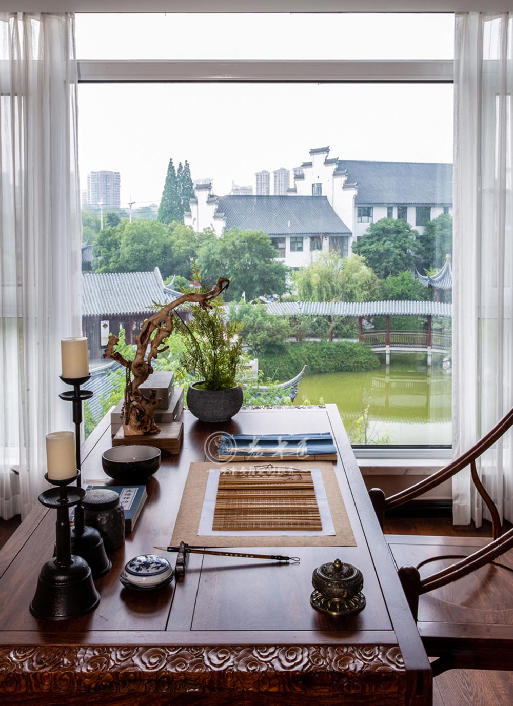 中式園林庭院別墅原木家居