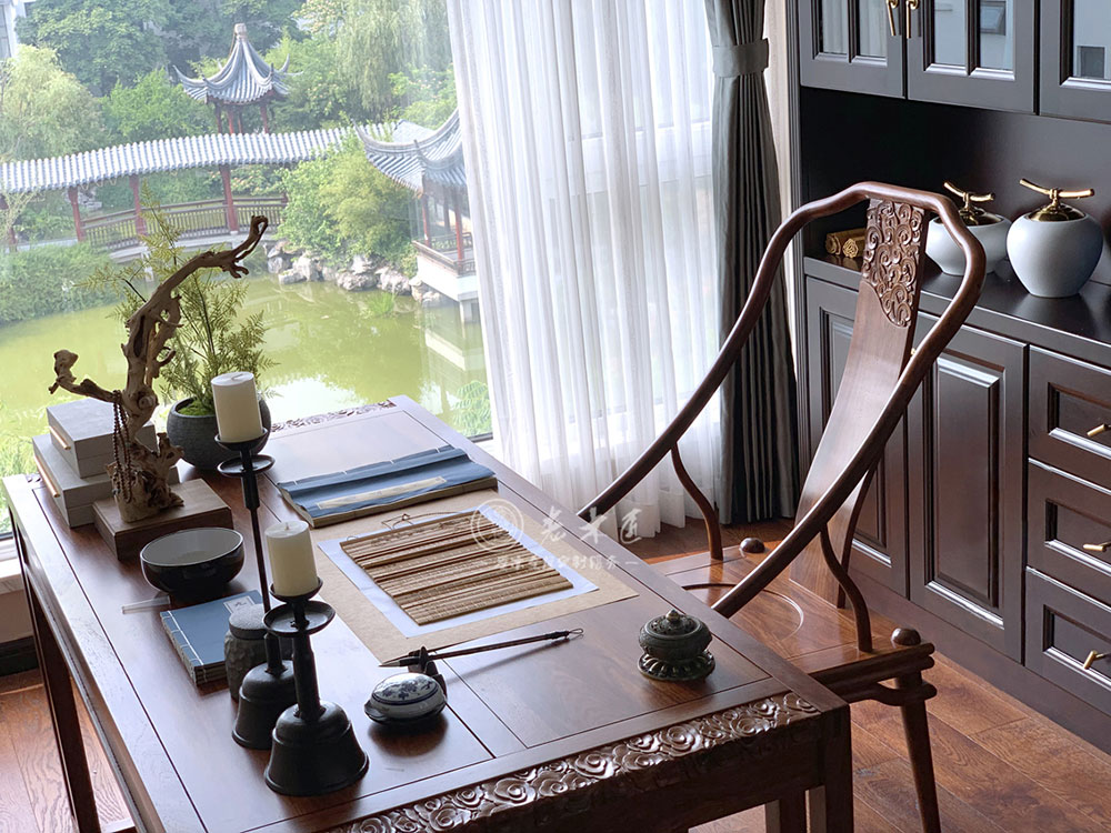 中式園林庭院別墅原木家居