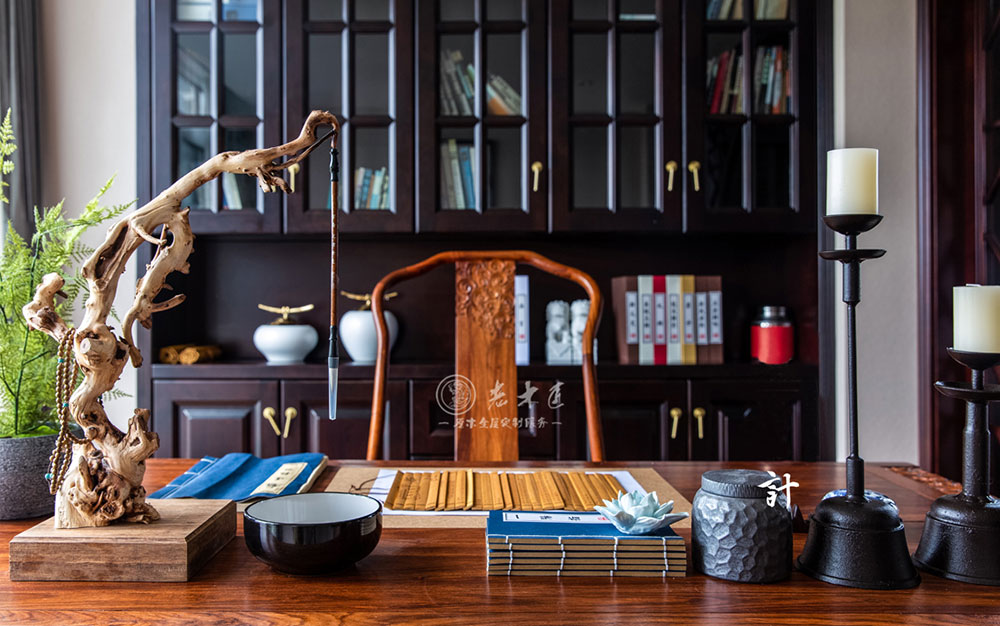 中式園林庭院別墅原木家居