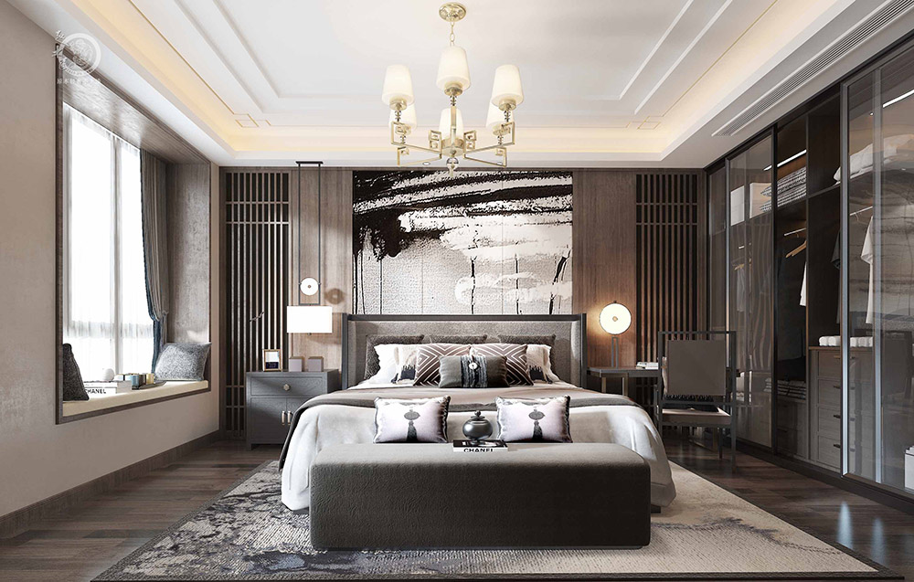 極簡輕奢風臥室背景