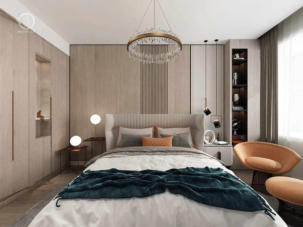 極簡輕奢風臥室背景