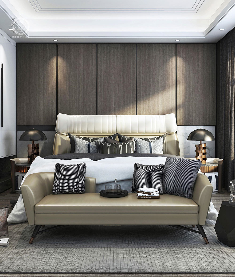 極簡輕奢風臥室背景